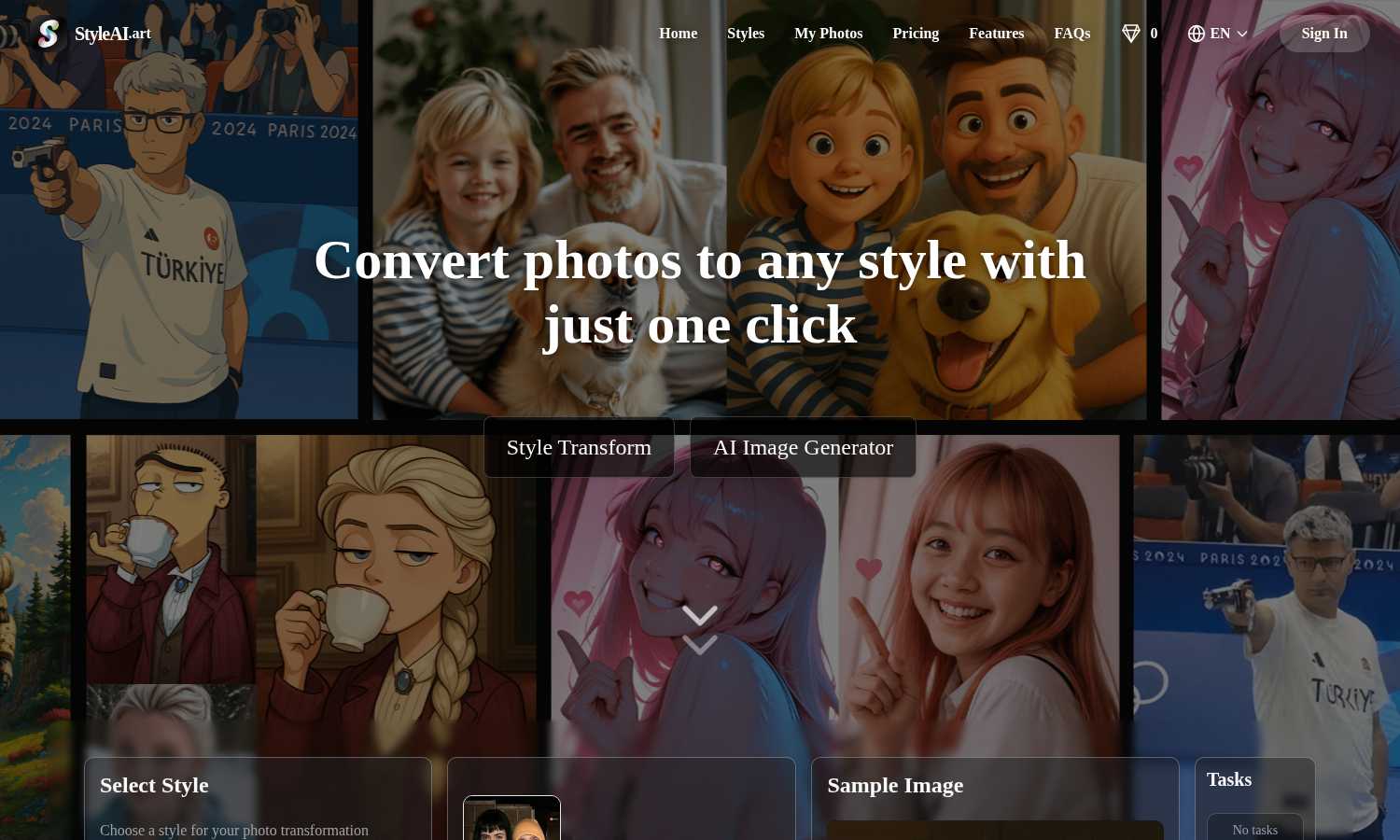 Style AI application interface and features