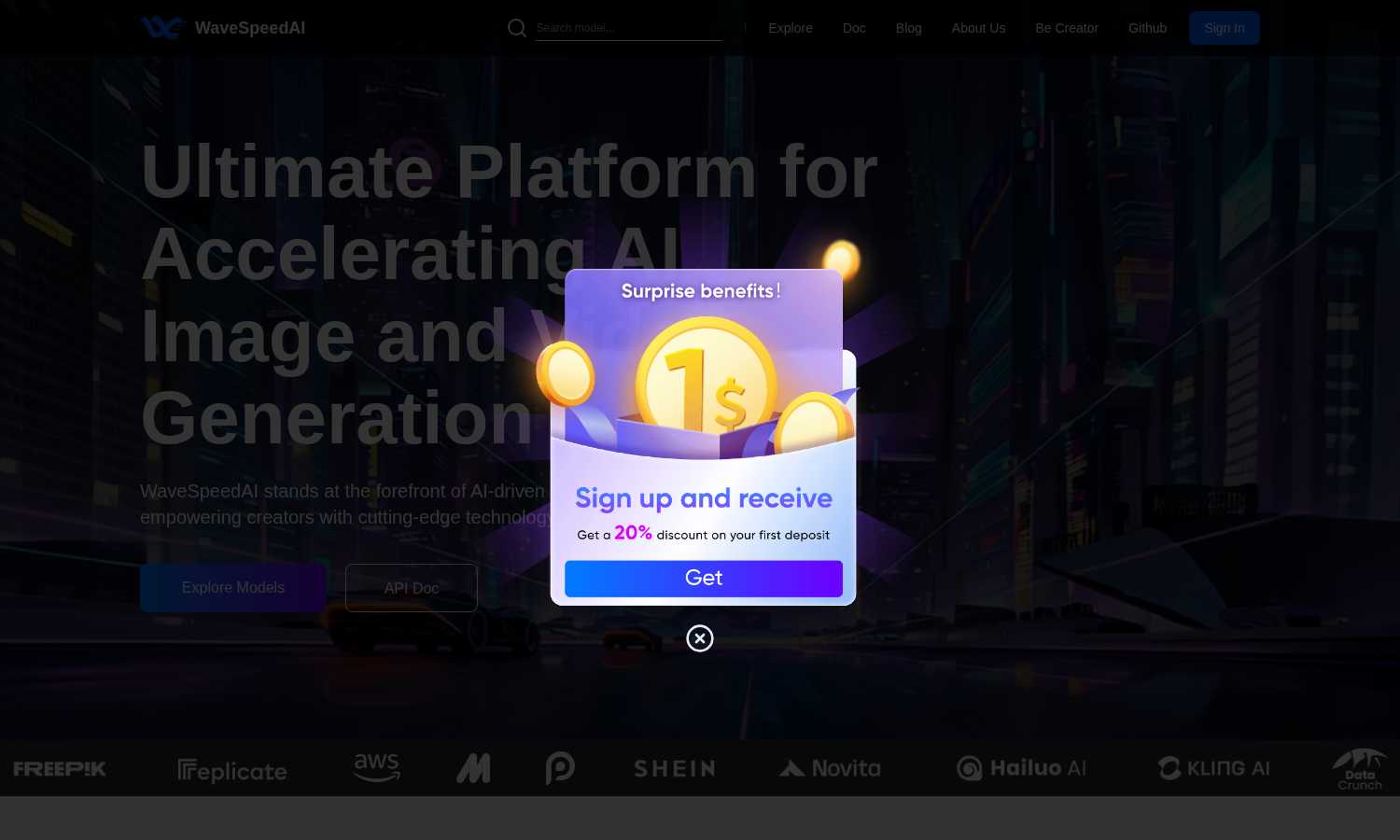 WaveSpeedAI application interface and features