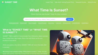 WHAT TIME IS SUNSET  - AI tool for Other