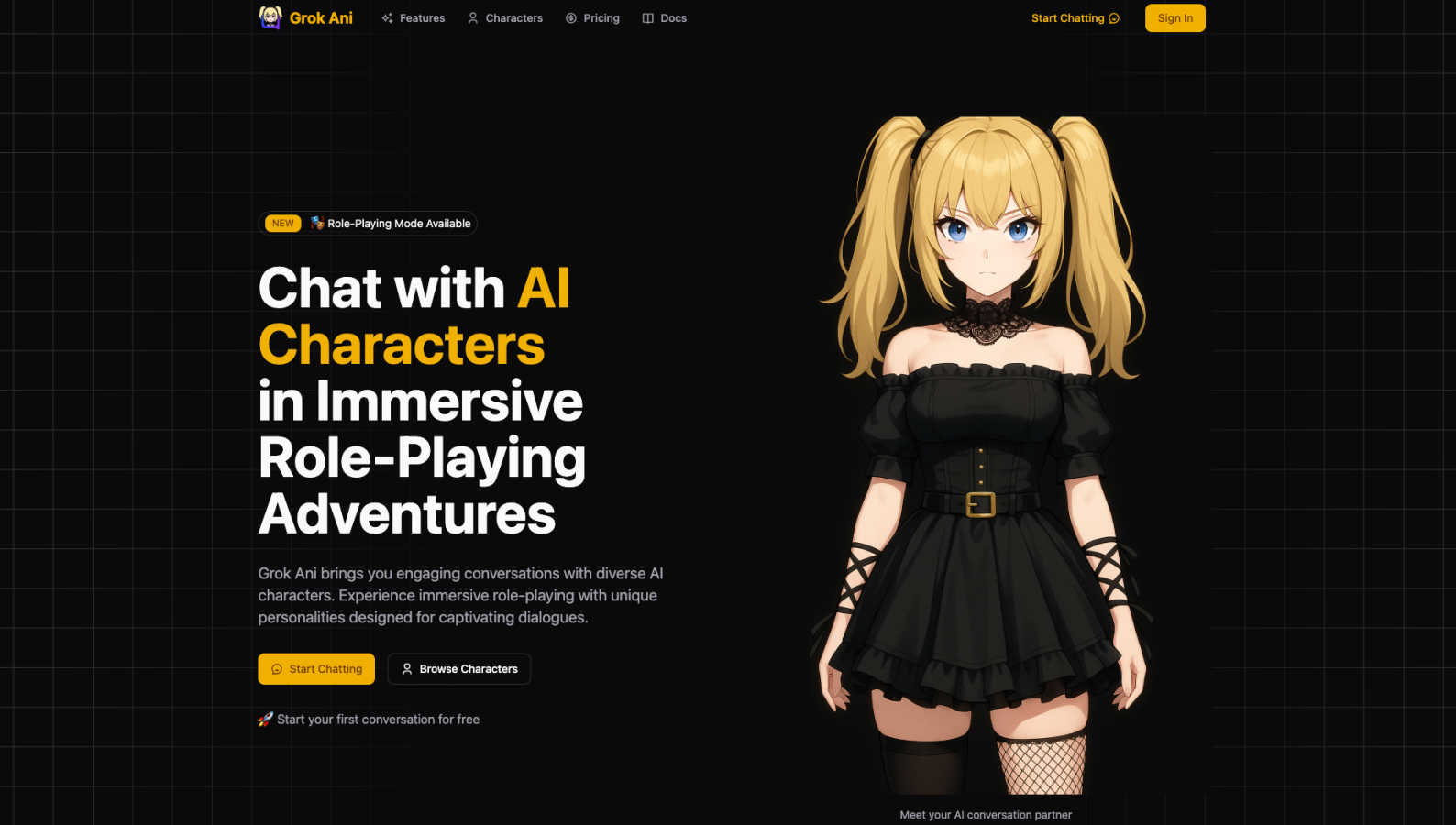 Grok Ani application interface and features