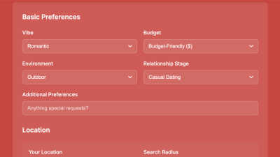 Date Idea Generator - AI tool for Lifestyle & Entertainment