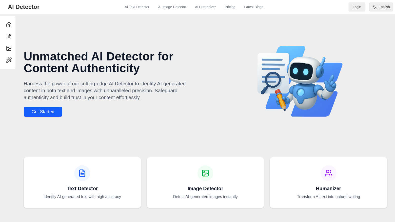 GPTDetect application interface and features