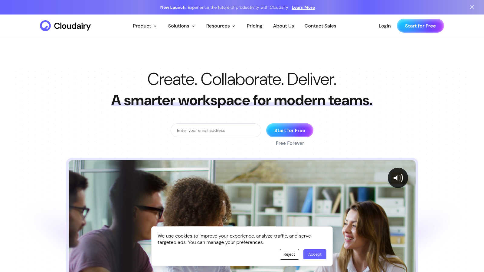 Cloudairy application interface and features