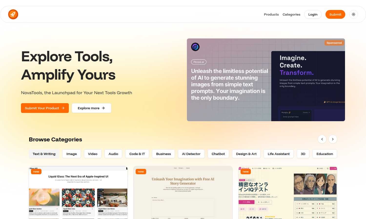 NovaTools.ai application interface and features