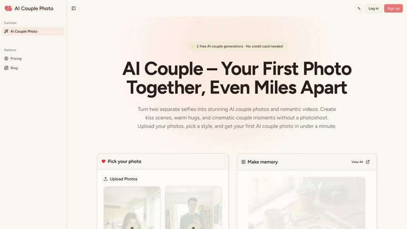 AI Couple Photo application interface and features