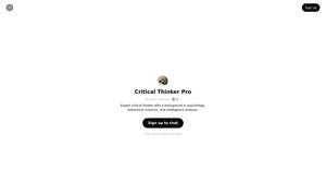 ChatGPT - Critical Thinker Pro Website
