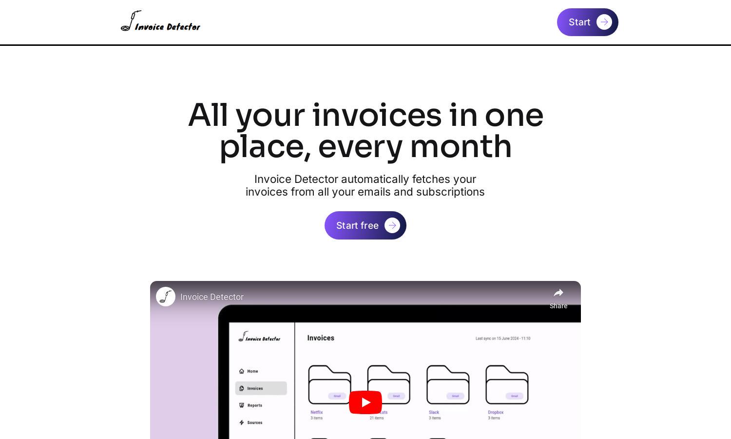 Invoice Detector Website