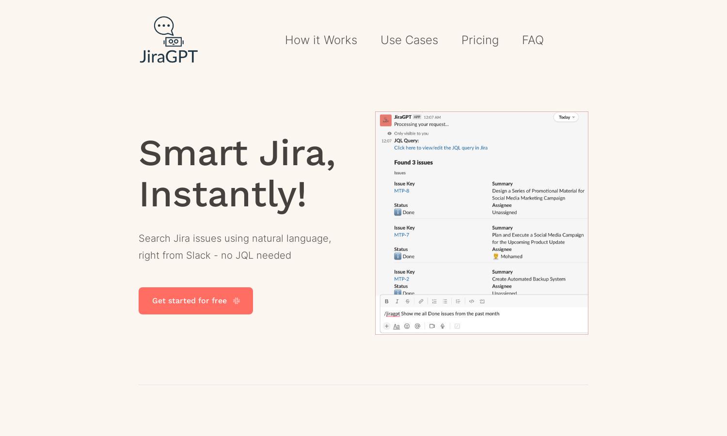 JiraGPT Website