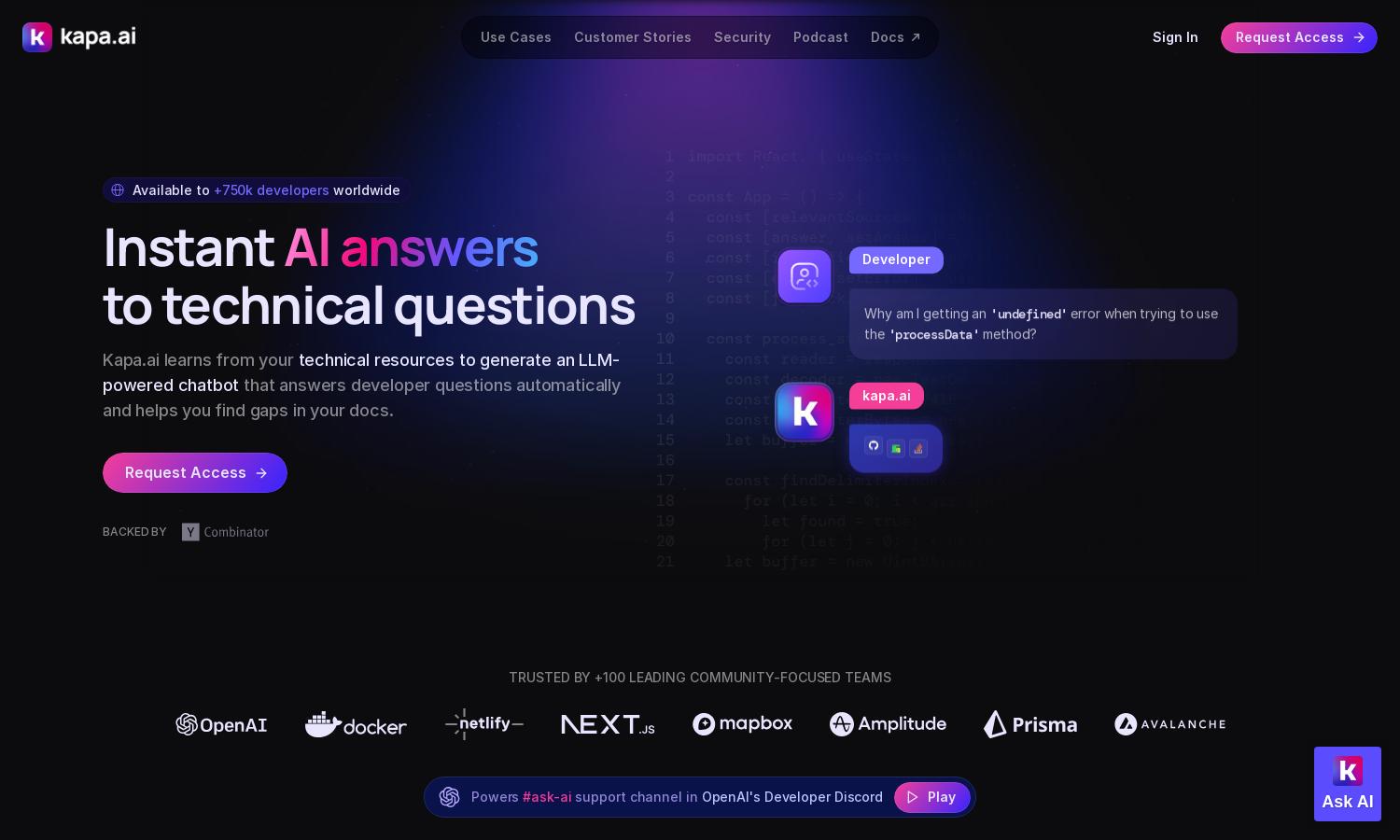 kapa.ai Website