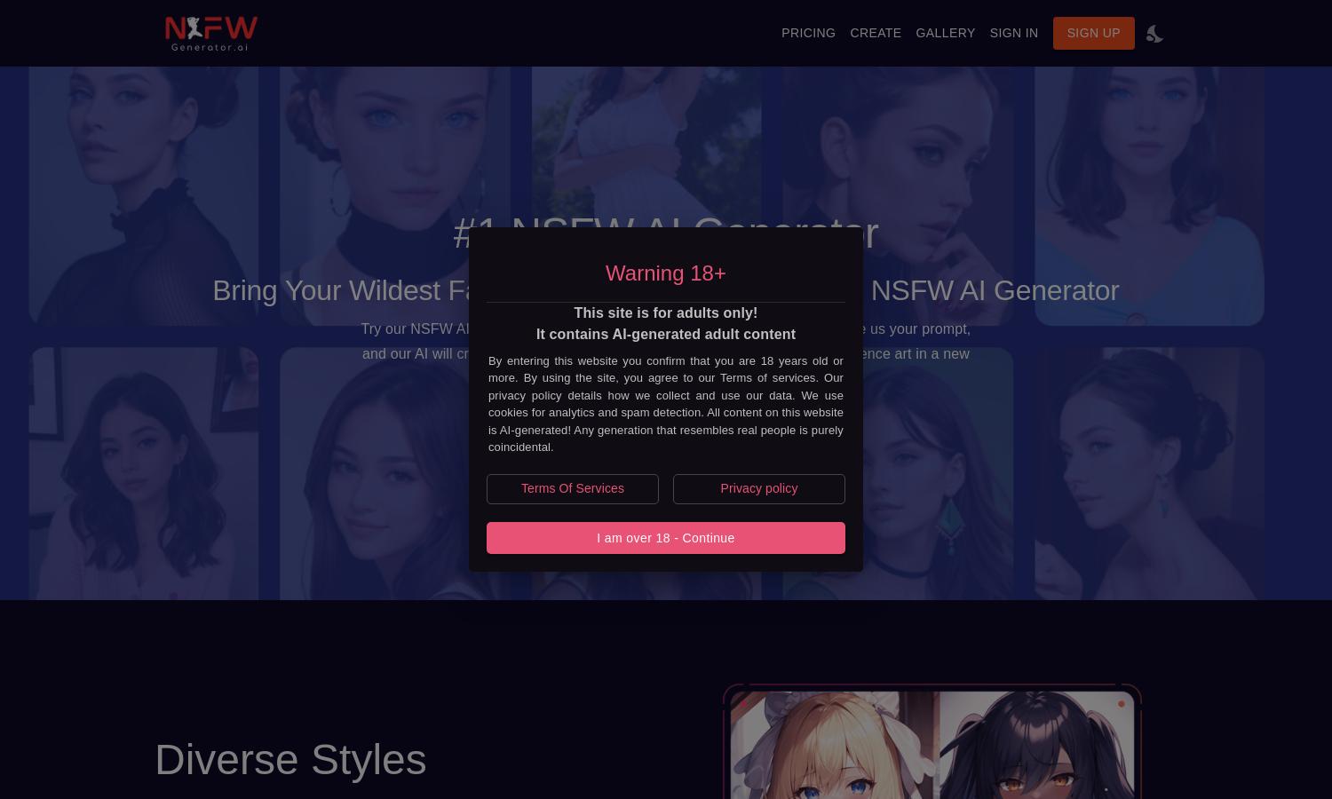 NSFW AI Art Generator Website