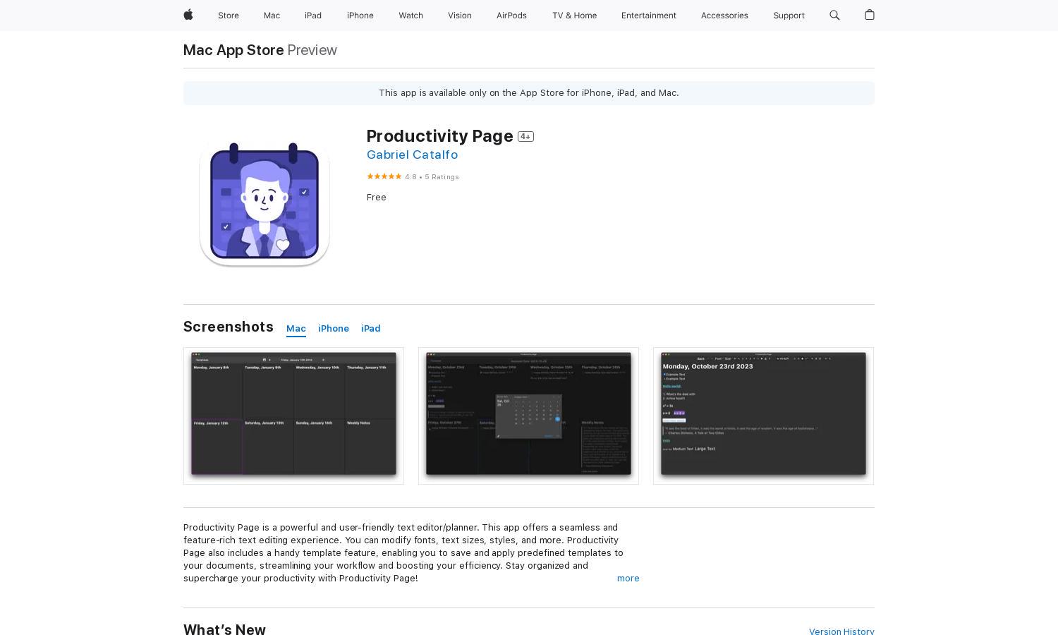 Productivity Page Website