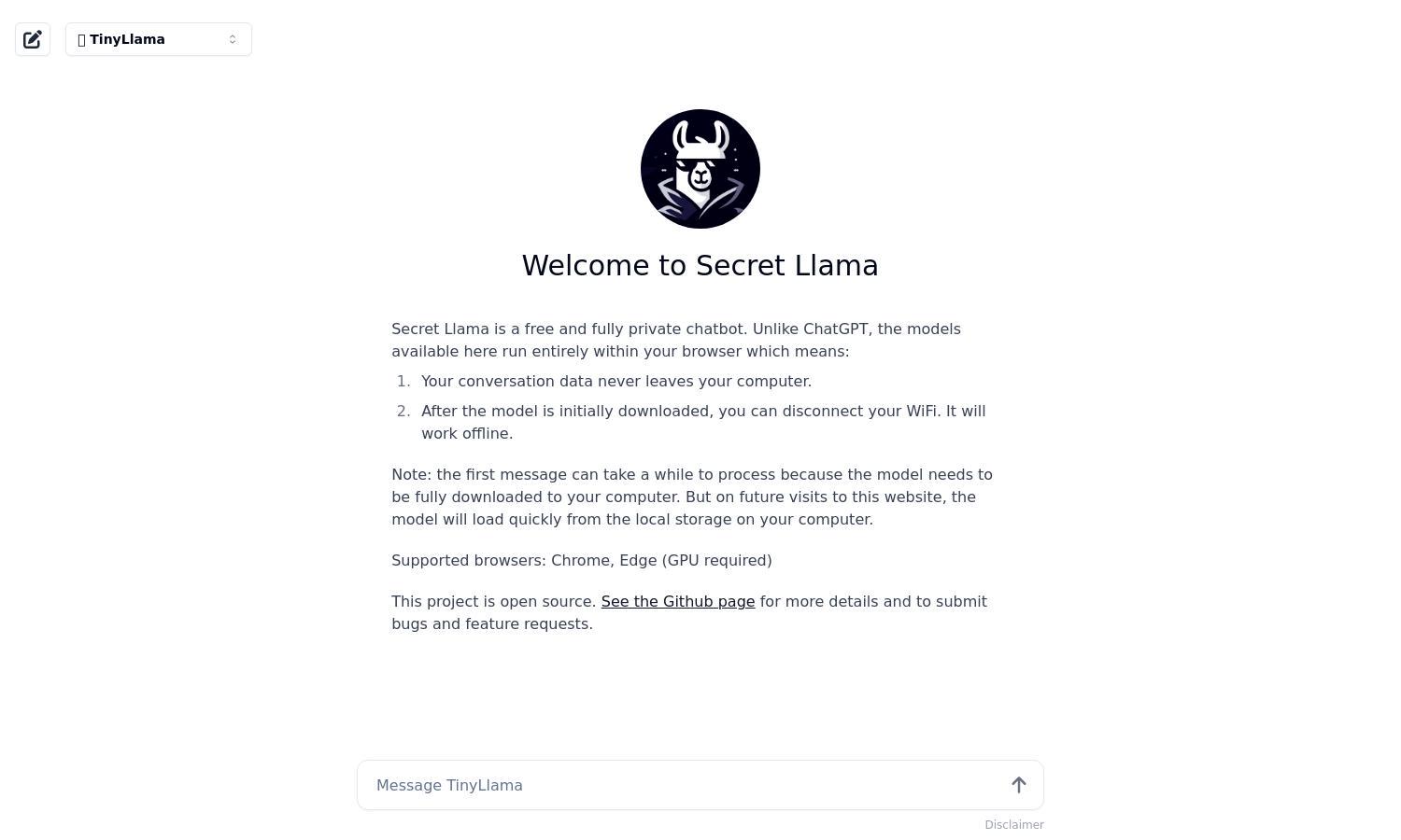 Secret Llama Website