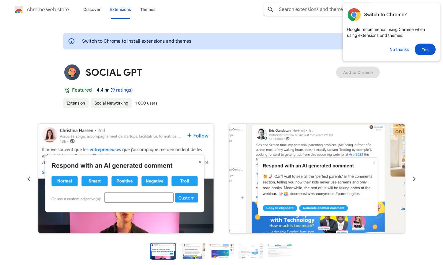 SOCIAL GPT Website