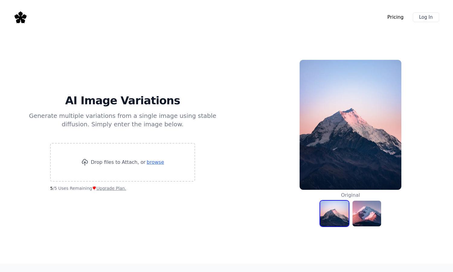 Stable Diffusion Image Variations Website