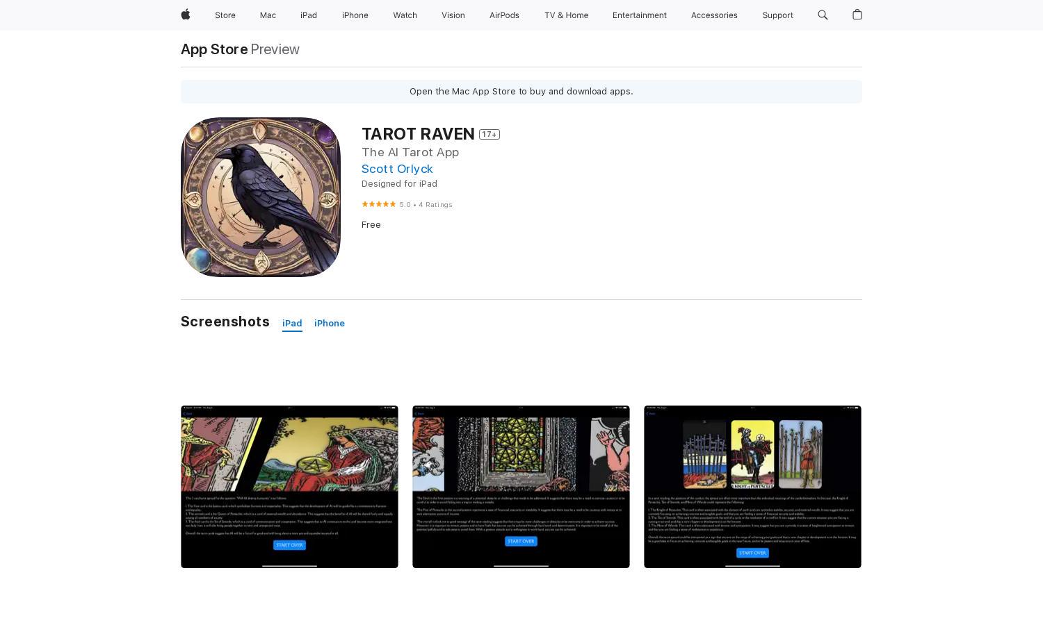 TAROT RAVEN Website