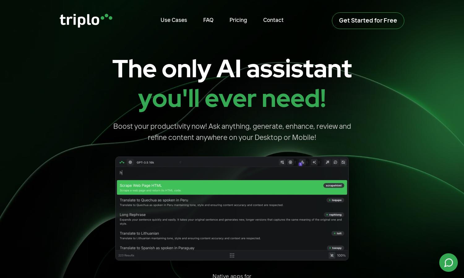 Triplo AI Website