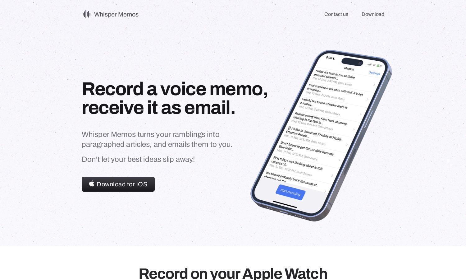 Whisper Memos Website