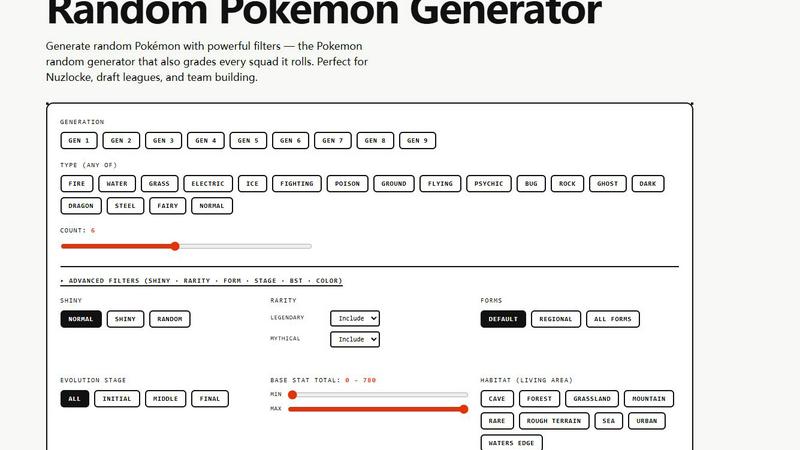 Random Pokemon Generator screenshot