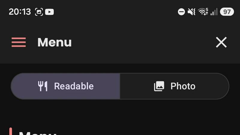 What's on the menu screenshot